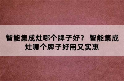 智能集成灶哪个牌子好？ 智能集成灶哪个牌子好用又实惠